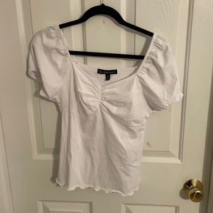 white puff sleeve shirt